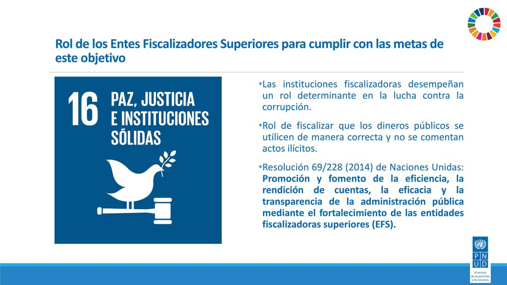 Rol de los Entes Fiscalizadores Superiores para cumplir con las metas de este objetivo