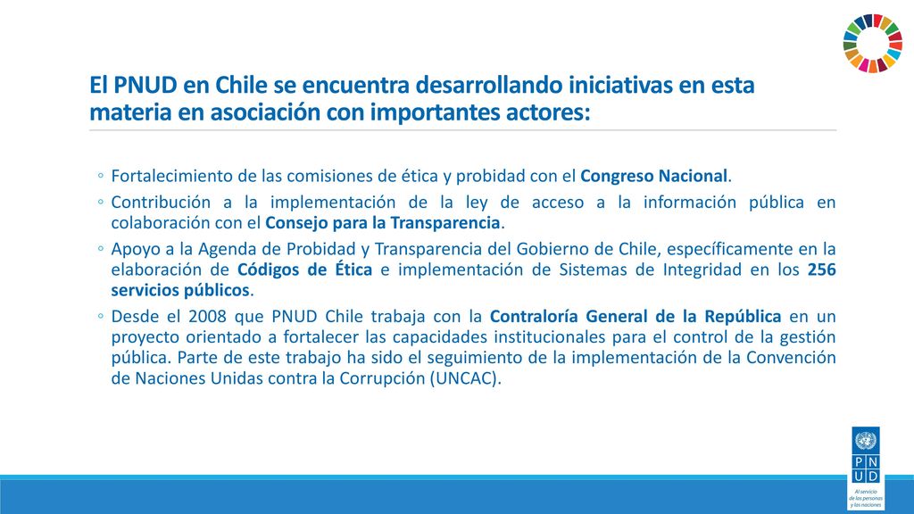 El PNUD en Chile se encuentra desarrollando iniciativas en esta materia en asociación con importantes actores: