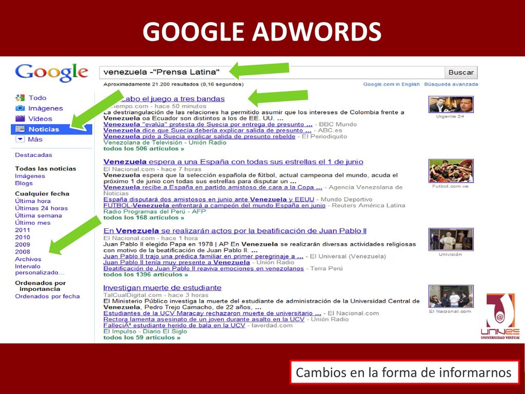 GOOGLE ADWORDS Cambios en la forma de informarnos