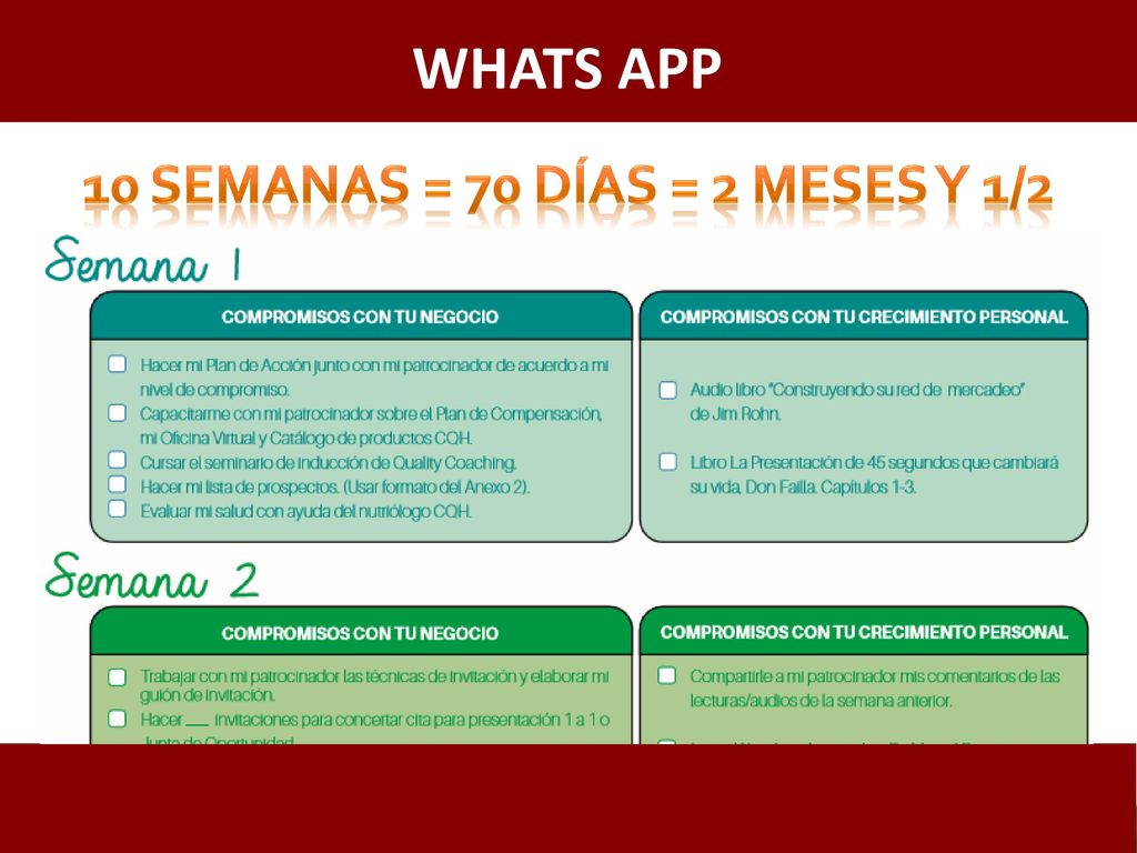 10 Semanas = 70 días = 2 MESES Y 1/2
