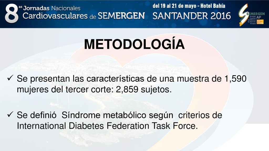 METODOLOGÍA Se presentan las características de una muestra de 1,590 mujeres del tercer corte: 2,859 sujetos.