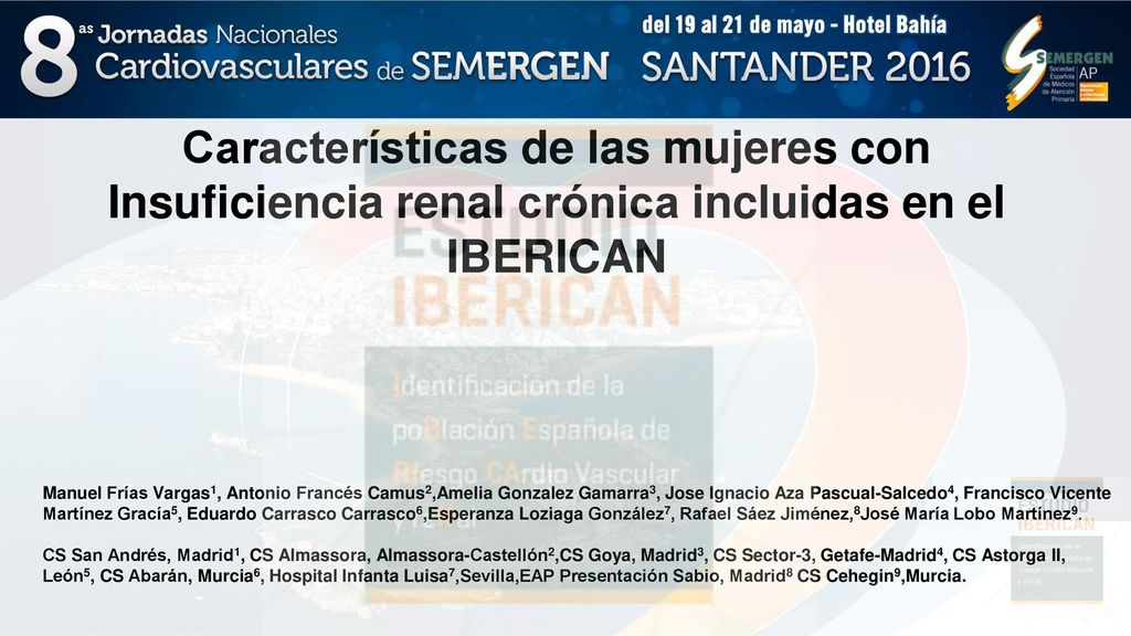 Características de las mujeres con Insuficiencia renal crónica incluidas en el IBERICAN