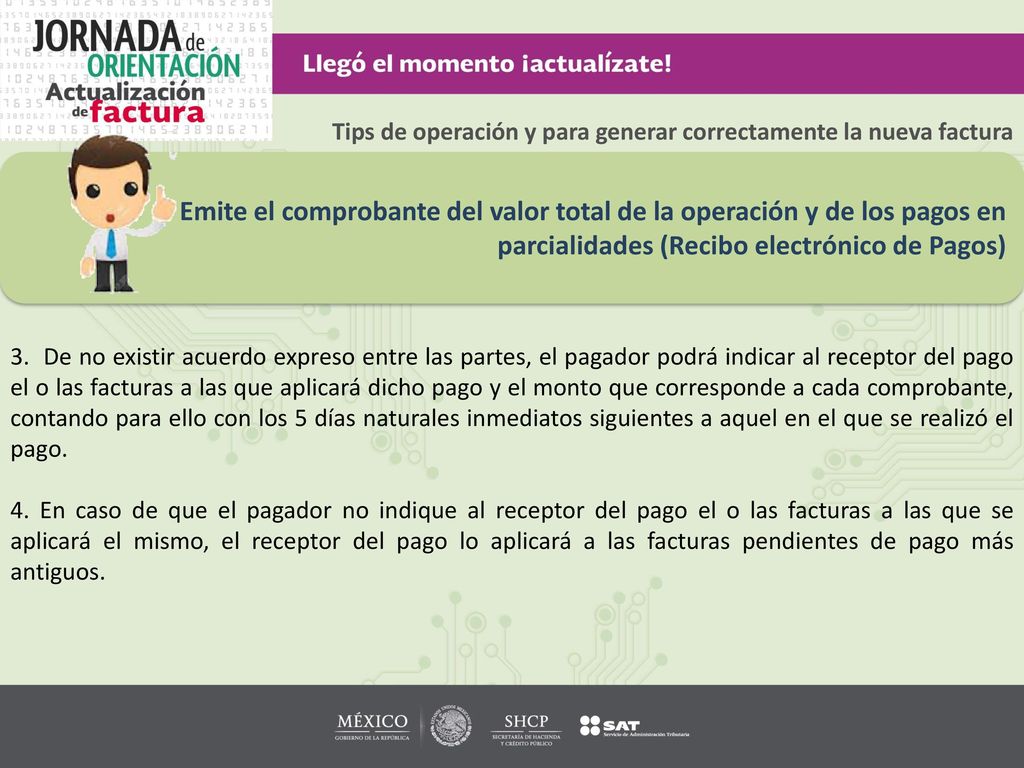 Tips de operación y para generar correctamente la nueva factura