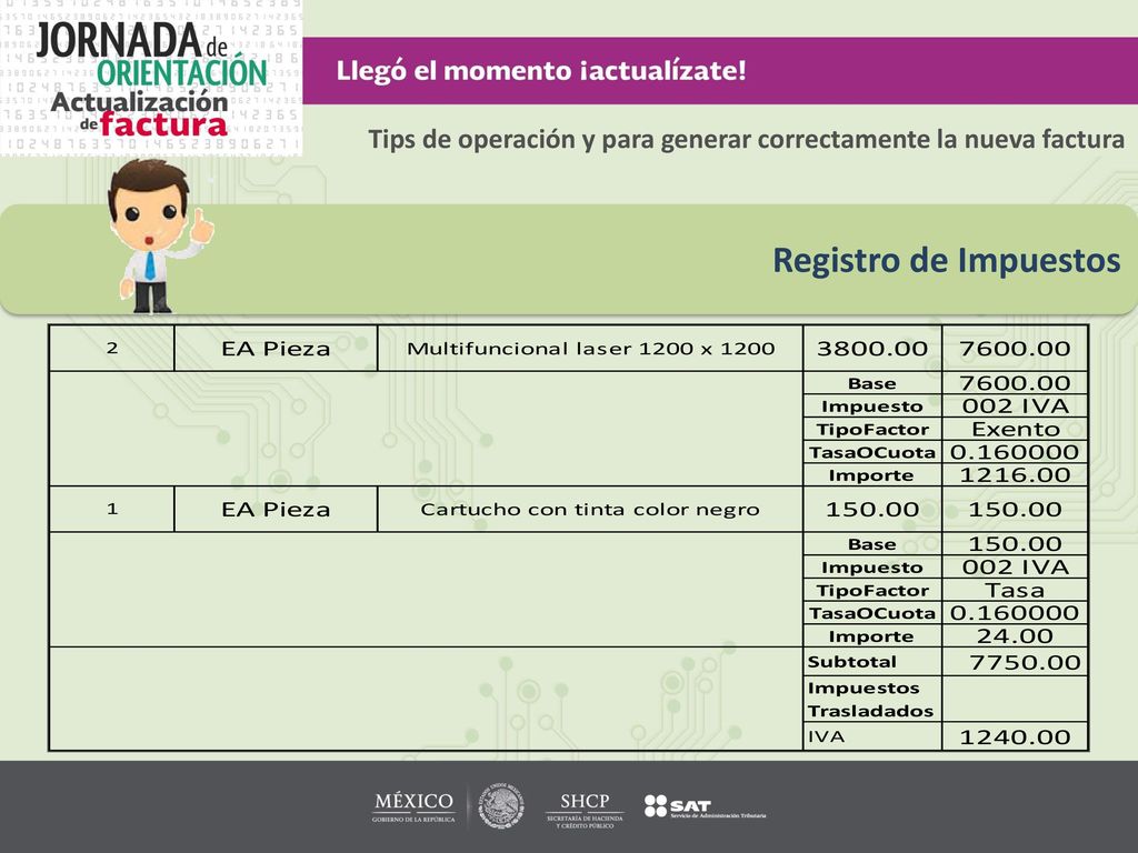 Tips de operación y para generar correctamente la nueva factura