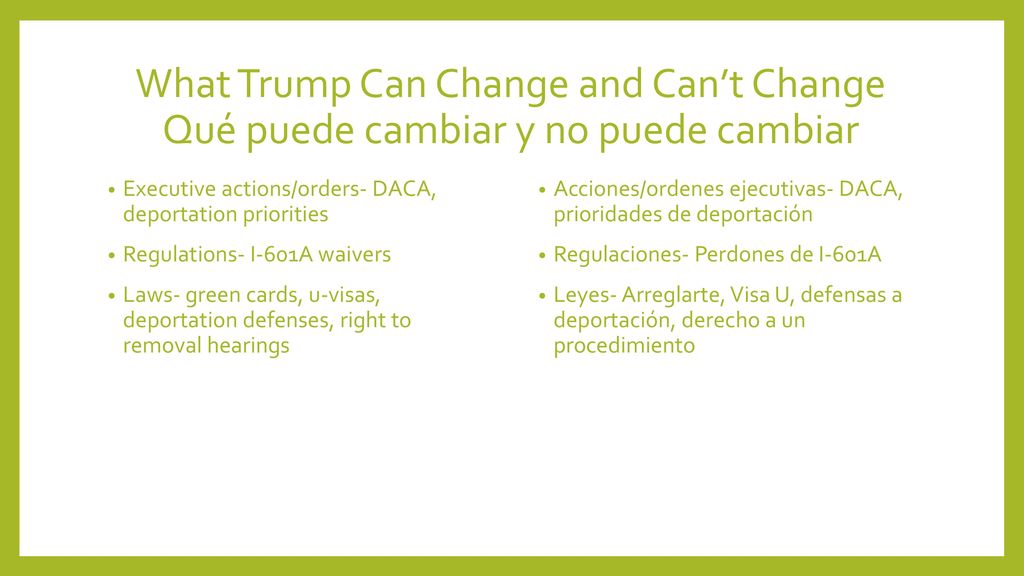 What Trump Can Change and Can’t Change Qué puede cambiar y no puede cambiar