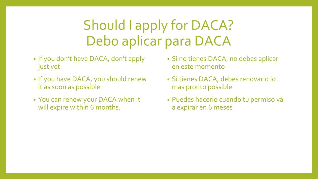 Should I apply for DACA Debo aplicar para DACA