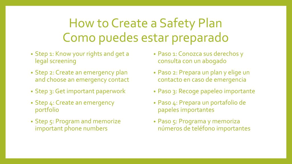 How to Create a Safety Plan Como puedes estar preparado