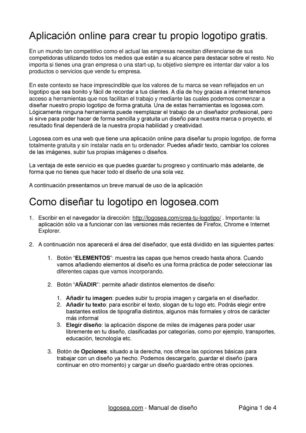 Aplicación online para crear tu propio logotipo gratis.