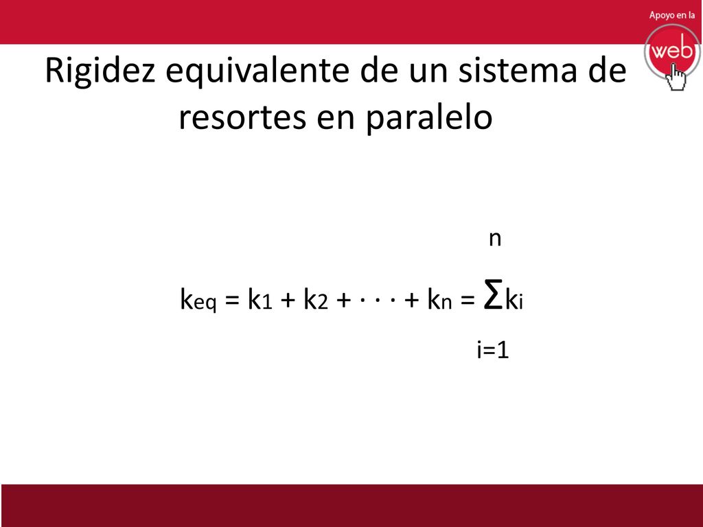 Rigidez equivalente de un sistema de resortes en paralelo