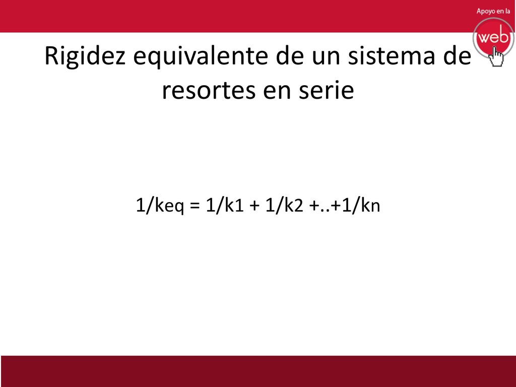 Rigidez equivalente de un sistema de resortes en serie