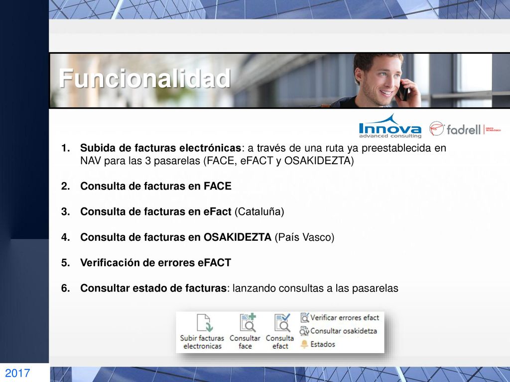Funcionalidad Subida de facturas electrónicas: a través de una ruta ya preestablecida en NAV para las 3 pasarelas (FACE, eFACT y OSAKIDEZTA)