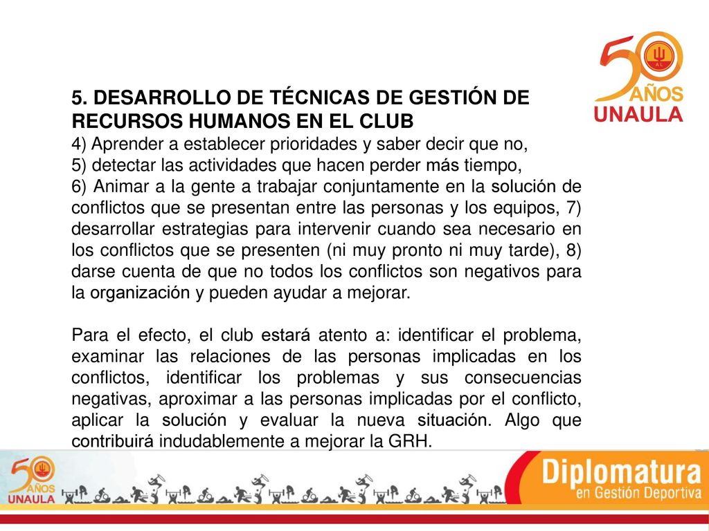 5. DESARROLLO DE TÉCNICAS DE GESTIÓN DE RECURSOS HUMANOS EN EL CLUB