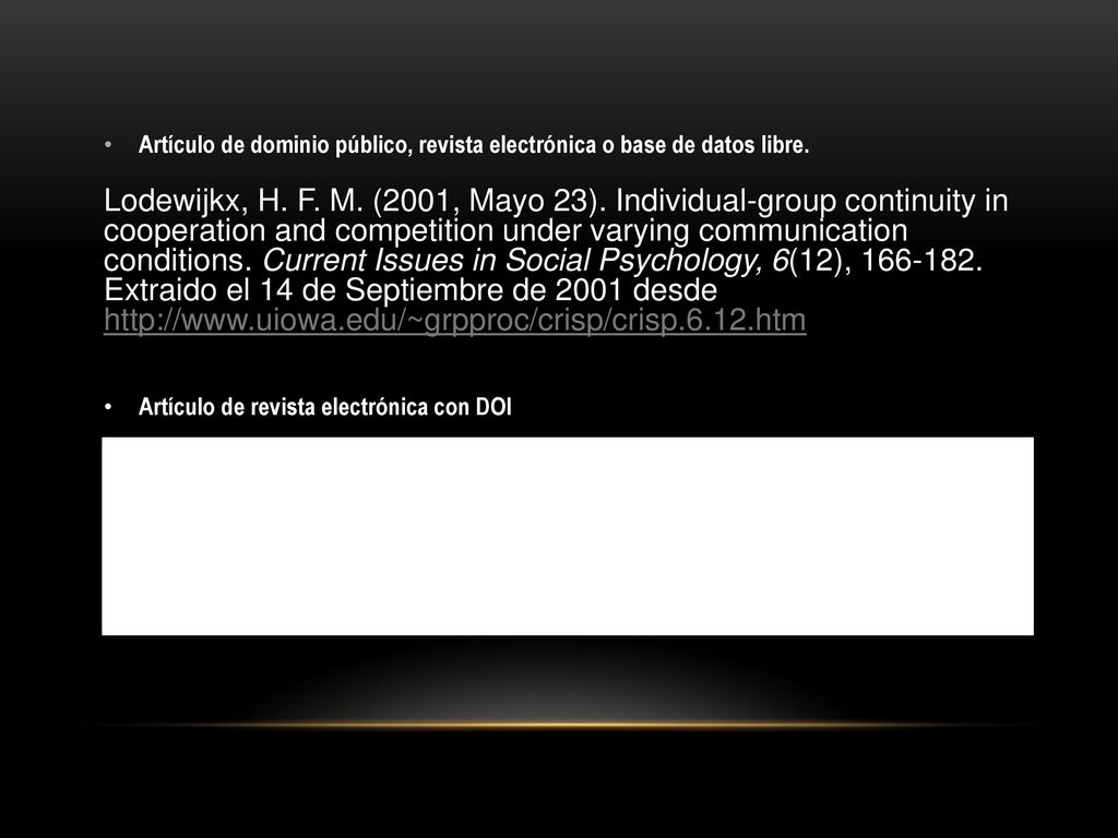 Artículo de dominio público, revista electrónica o base de datos libre.
