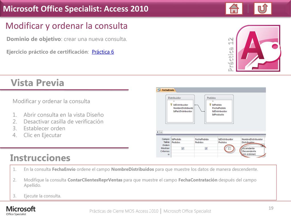 Prácticas de Cierre MOS Access 2010 │ Microsoft Office Specialist