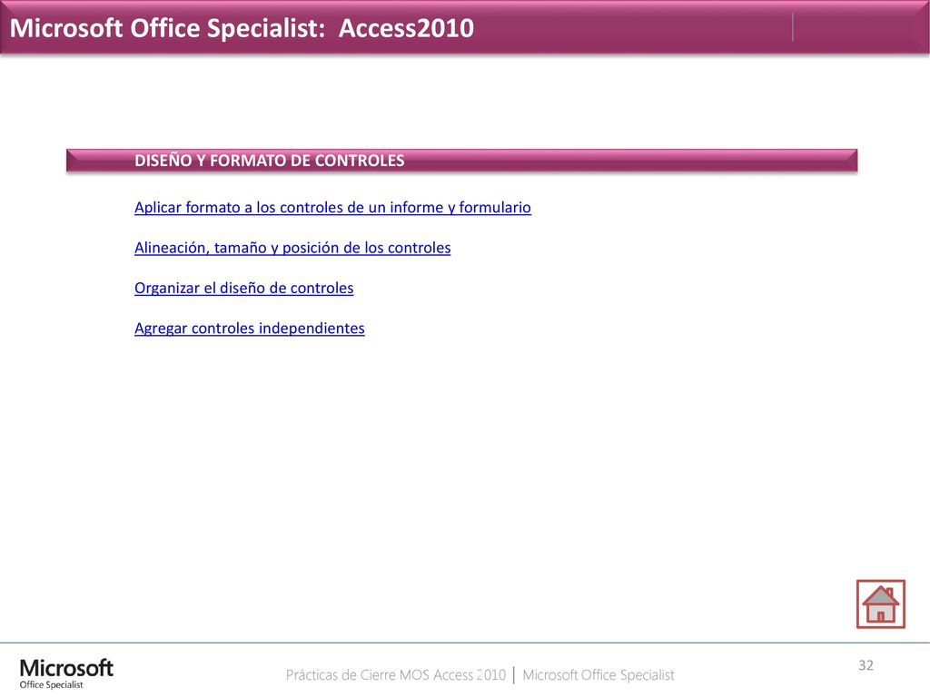 Prácticas de Cierre MOS Access 2010 │ Microsoft Office Specialist