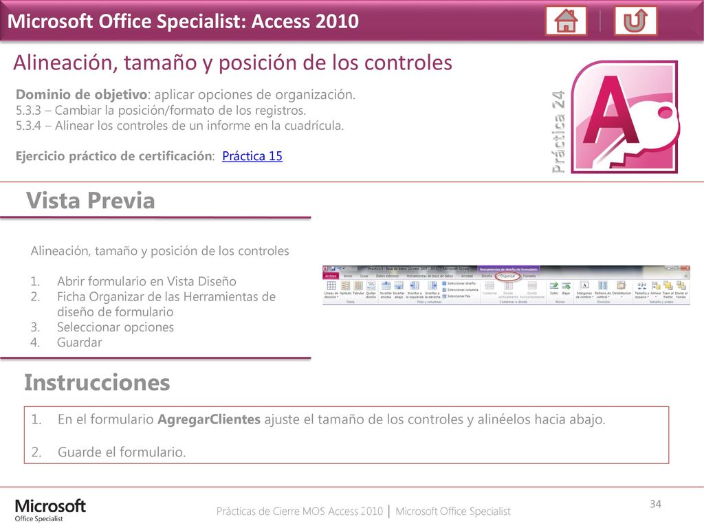 Prácticas de Cierre MOS Access 2010 │ Microsoft Office Specialist
