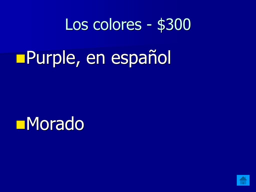 Los colores - $300 Purple, en español Morado