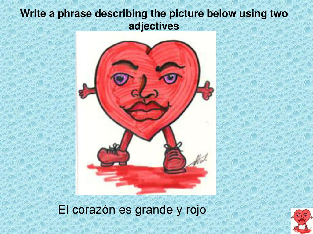 Write a phrase describing the picture below using two adjectives
