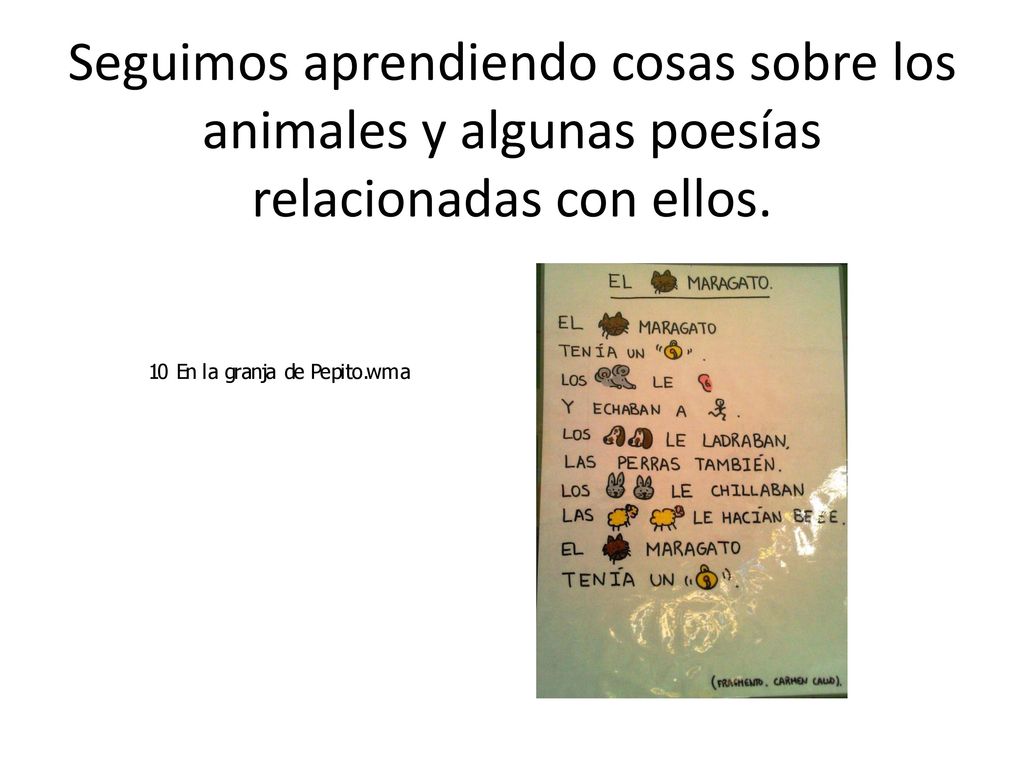 Seguimos aprendiendo cosas sobre los animales y algunas poesías relacionadas con ellos.