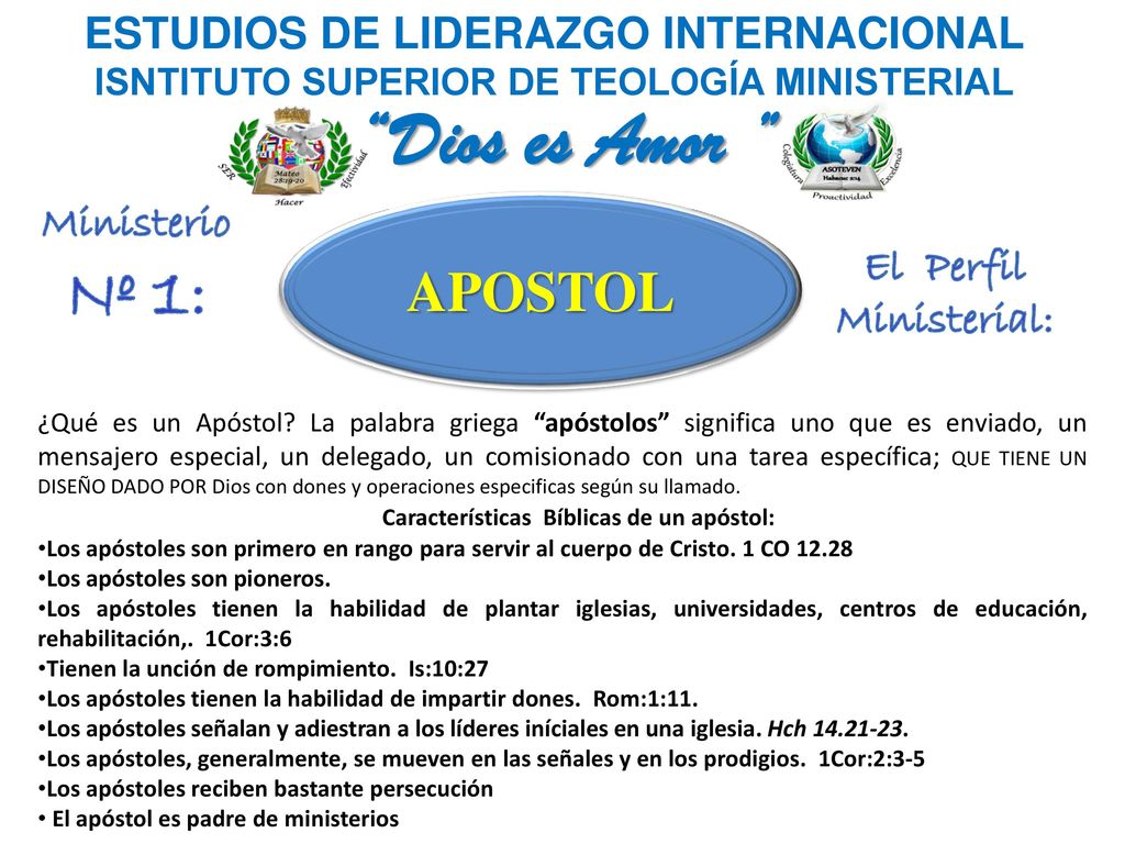 Dios es Amor Nº 1: APOSTOL ESTUDIOS DE LIDERAZGO INTERNACIONAL