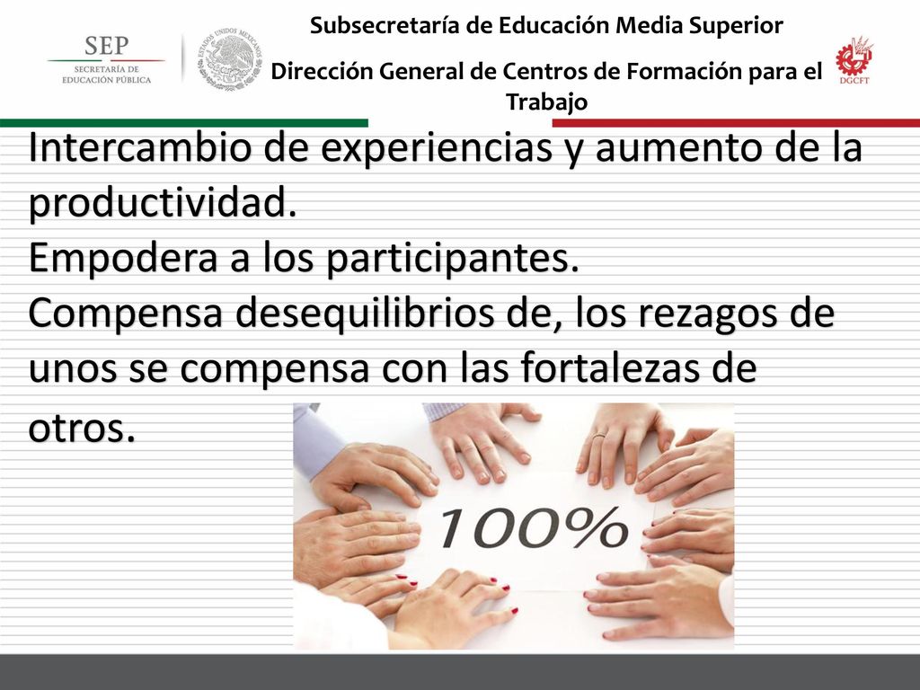 Intercambio de experiencias y aumento de la productividad.