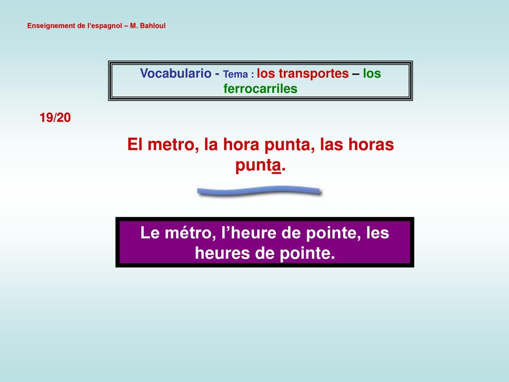 El metro, la hora punta, las horas punta.