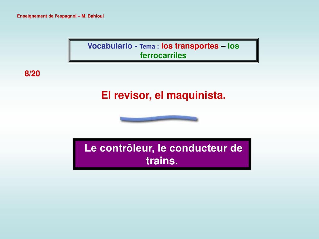 El revisor, el maquinista. Le contrôleur, le conducteur de trains.