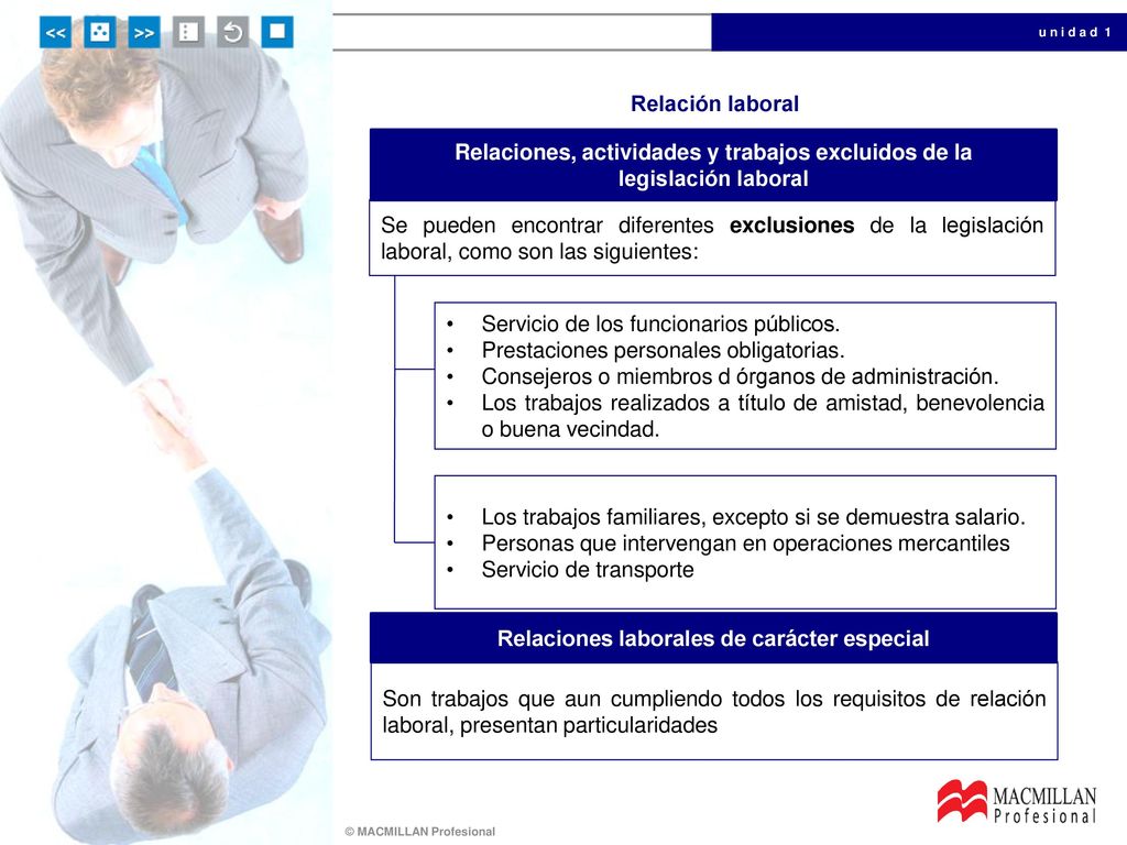 Relaciones, actividades y trabajos excluidos de la legislación laboral
