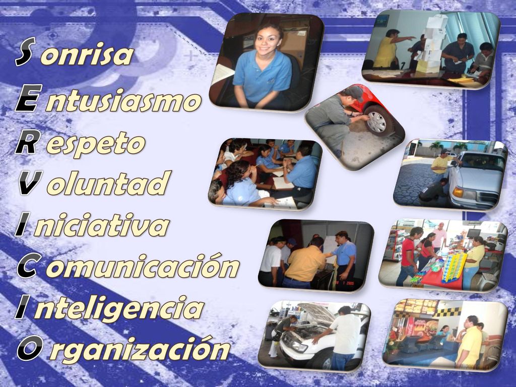 S onrisa E ntusiasmo R espeto V oluntad I niciativa C omunicación