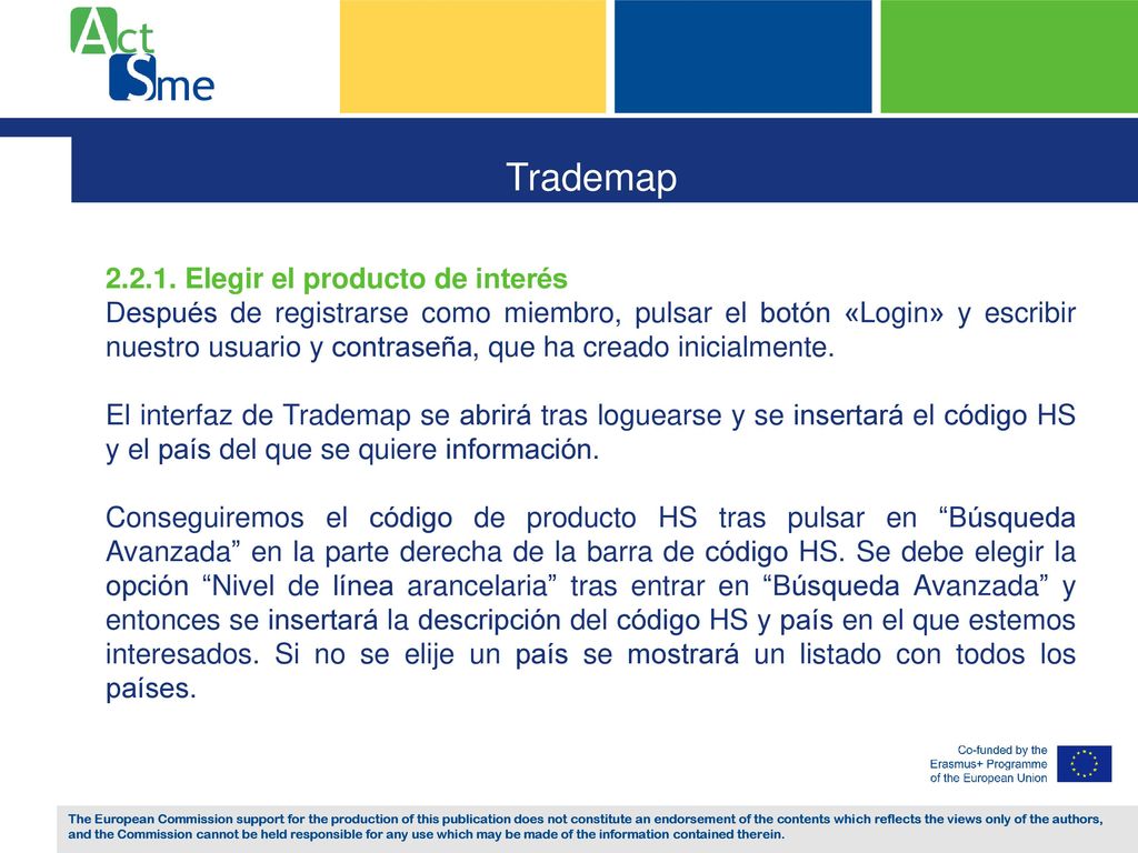 Trademap Elegir el producto de interés