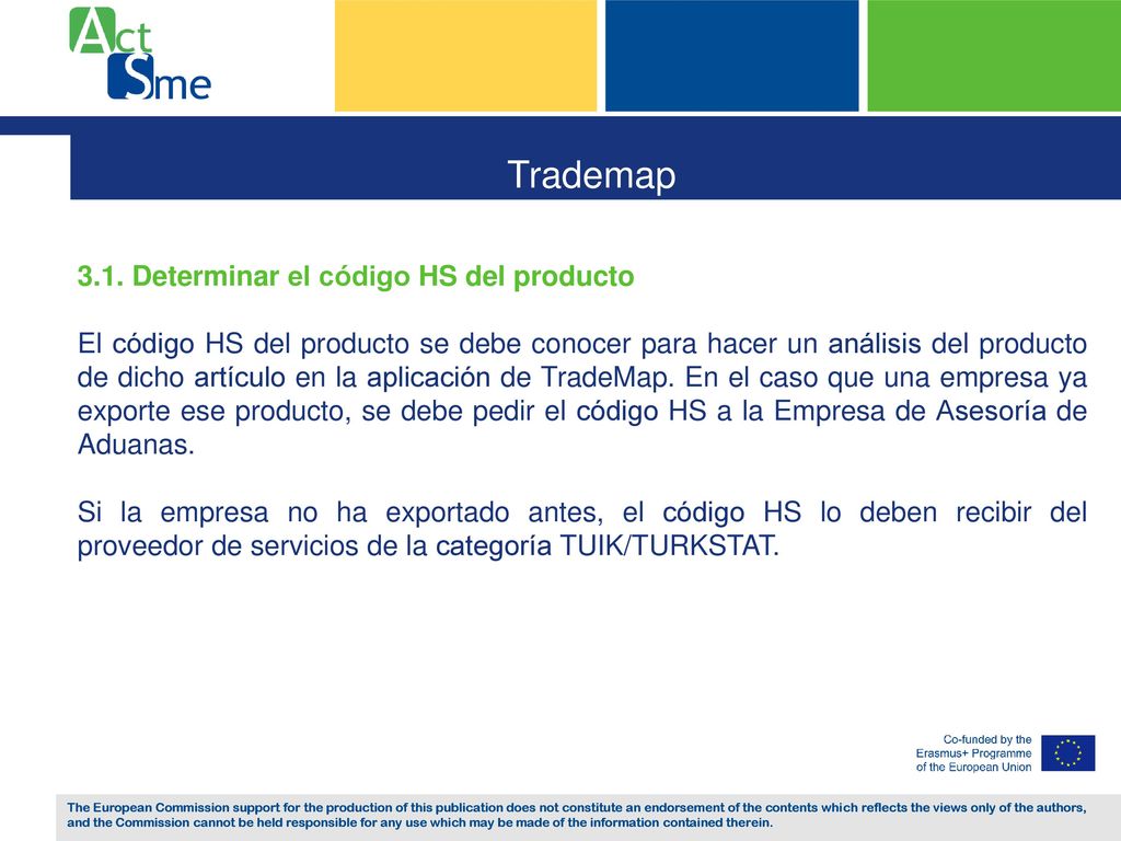 Trademap 3.1. Determinar el código HS del producto