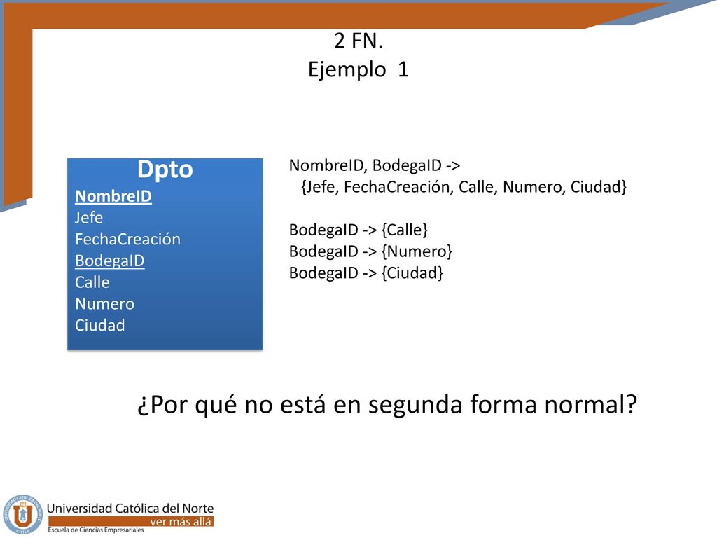 ¿Por qué no está en segunda forma normal
