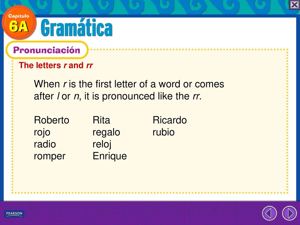 When r is the first letter of a word or comes