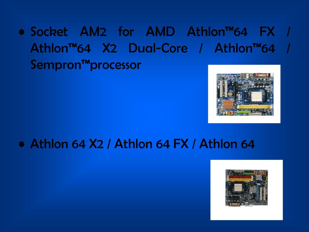 Socket AM2 for AMD Athlon™64 FX / Athlon™64 X2 Dual-Core / Athlon™64 / Sempron™processor
