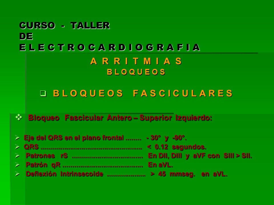 CURSO - TALLER DE E L E C T R O C A R D I O G R A F I A