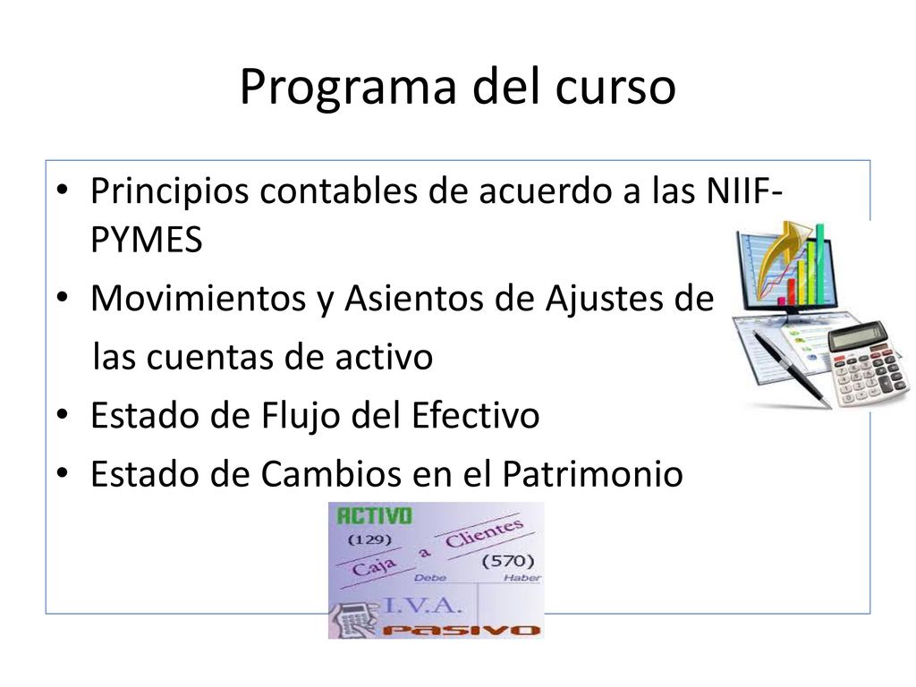 Programa del curso Principios contables de acuerdo a las NIIF-PYMES