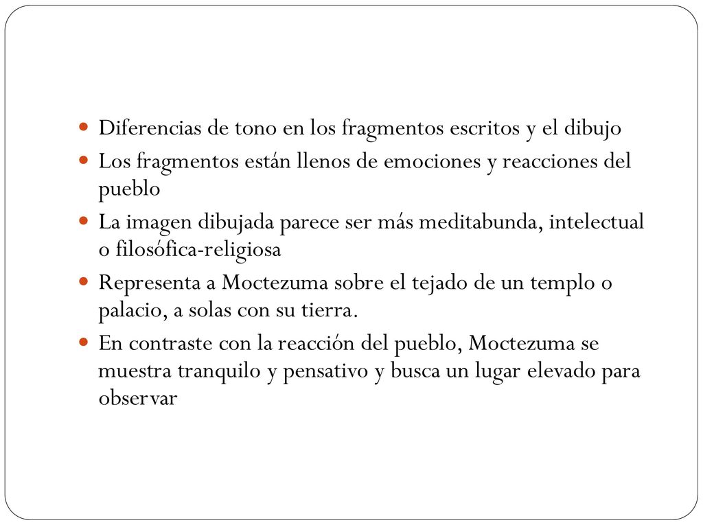 Diferencias de tono en los fragmentos escritos y el dibujo