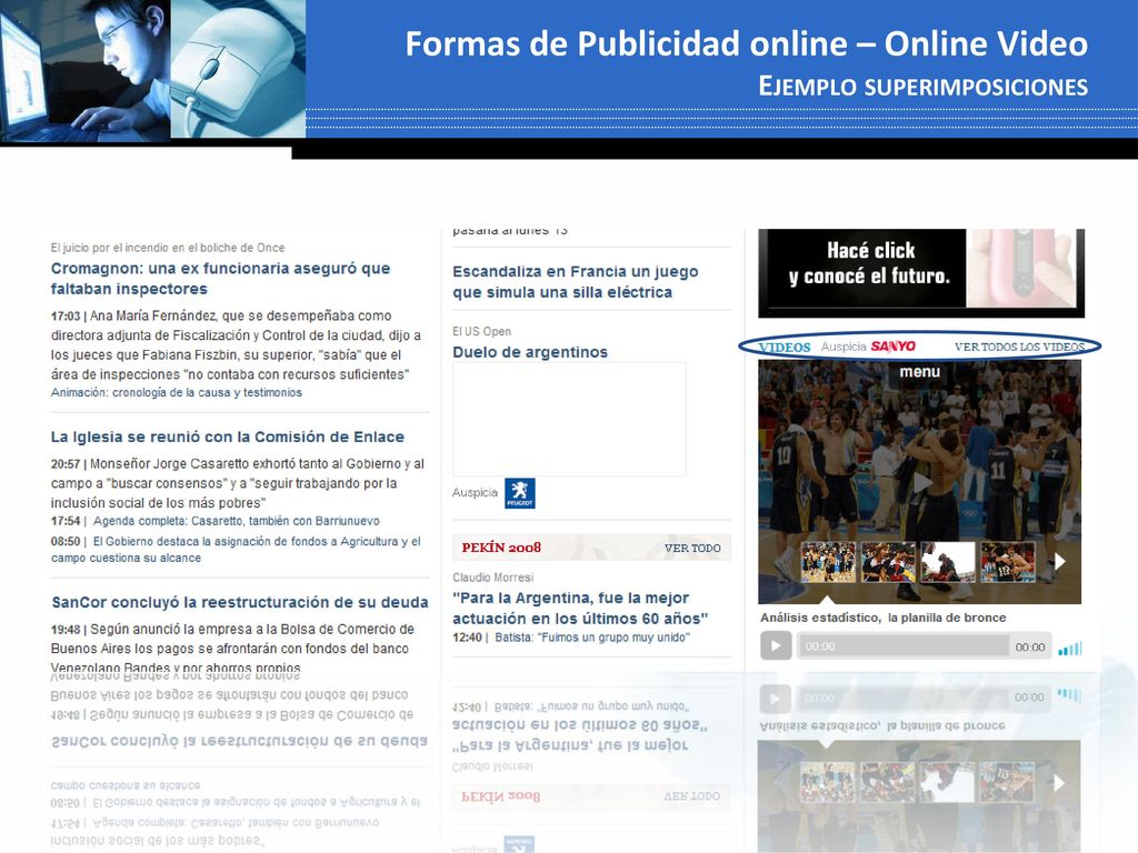 Formas de Publicidad online – Online Video Ejemplo superimposiciones