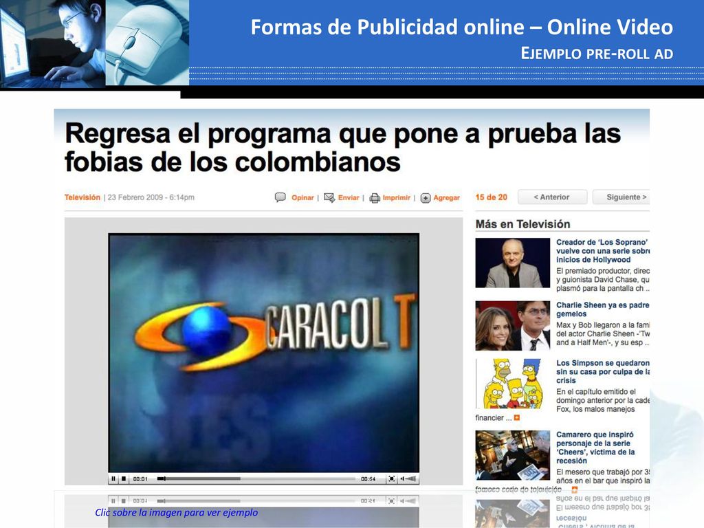 Formas de Publicidad online – Online Video Ejemplo pre-roll ad