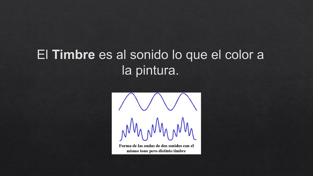 El Timbre es al sonido lo que el color a la pintura.
