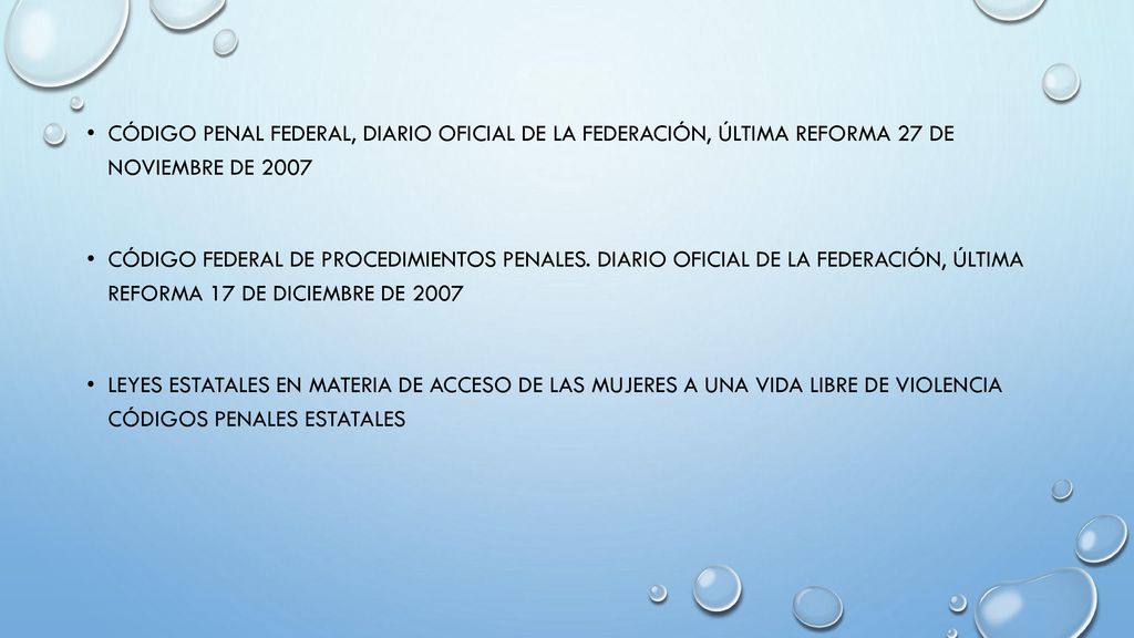 Código Penal Federal, Diario Oficial de la Federación, última reforma 27 de noviembre de 2007