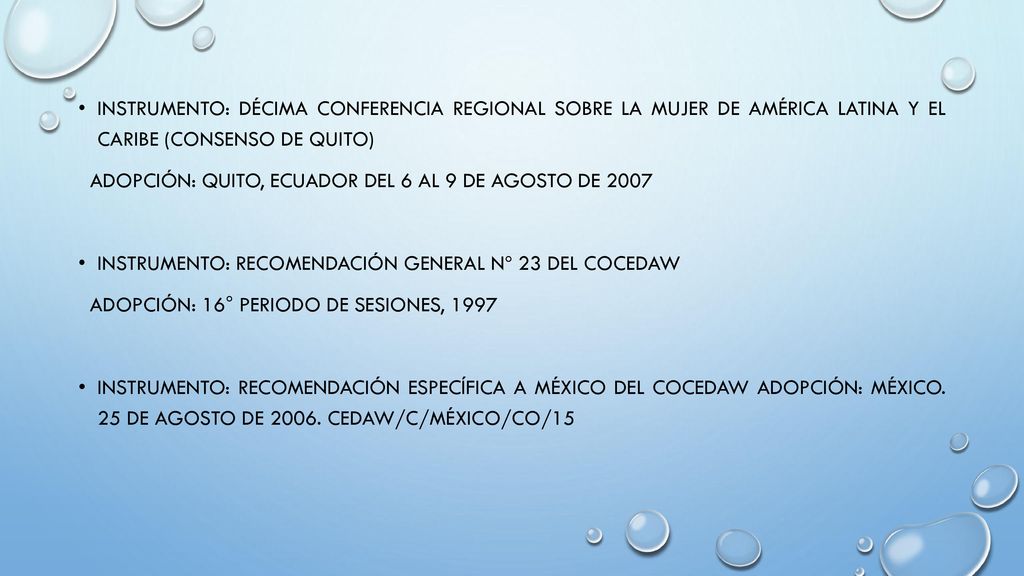 Instrumento: Décima Conferencia Regional sobre la Mujer de América Latina y el Caribe (Consenso de Quito)