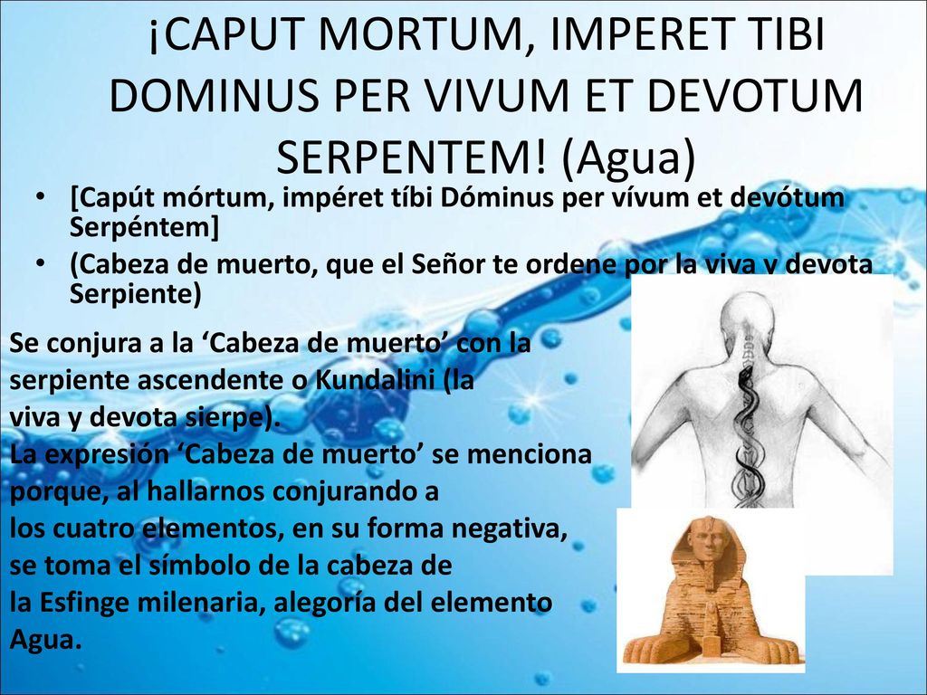 ¡CAPUT MORTUM, IMPERET TIBI DOMINUS PER VIVUM ET DEVOTUM SERPENTEM
