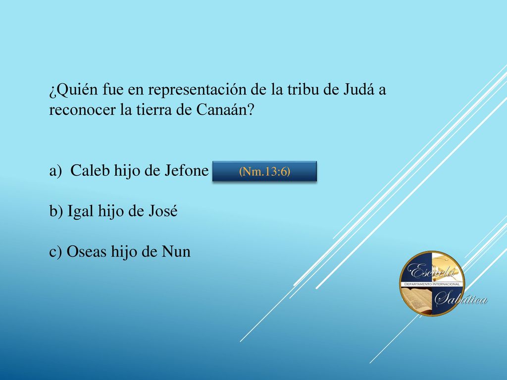 ¿Quién fue en representación de la tribu de Judá a reconocer la tierra de Canaán
