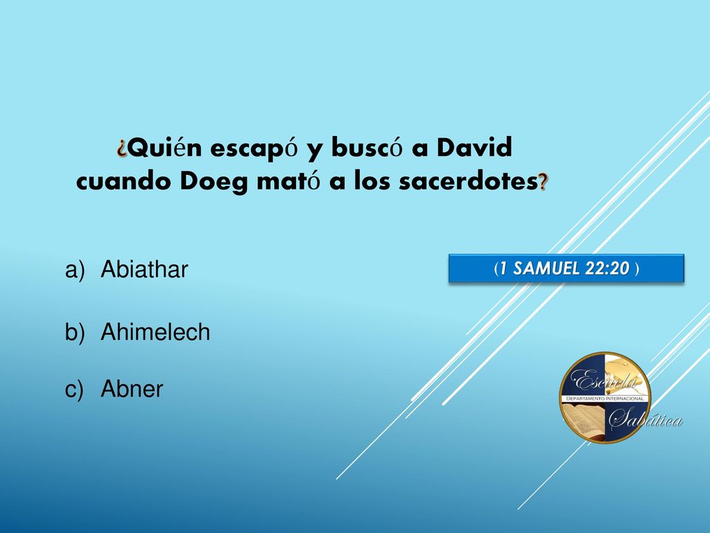 ¿Quién escapó y buscó a David cuando Doeg mató a los sacerdotes