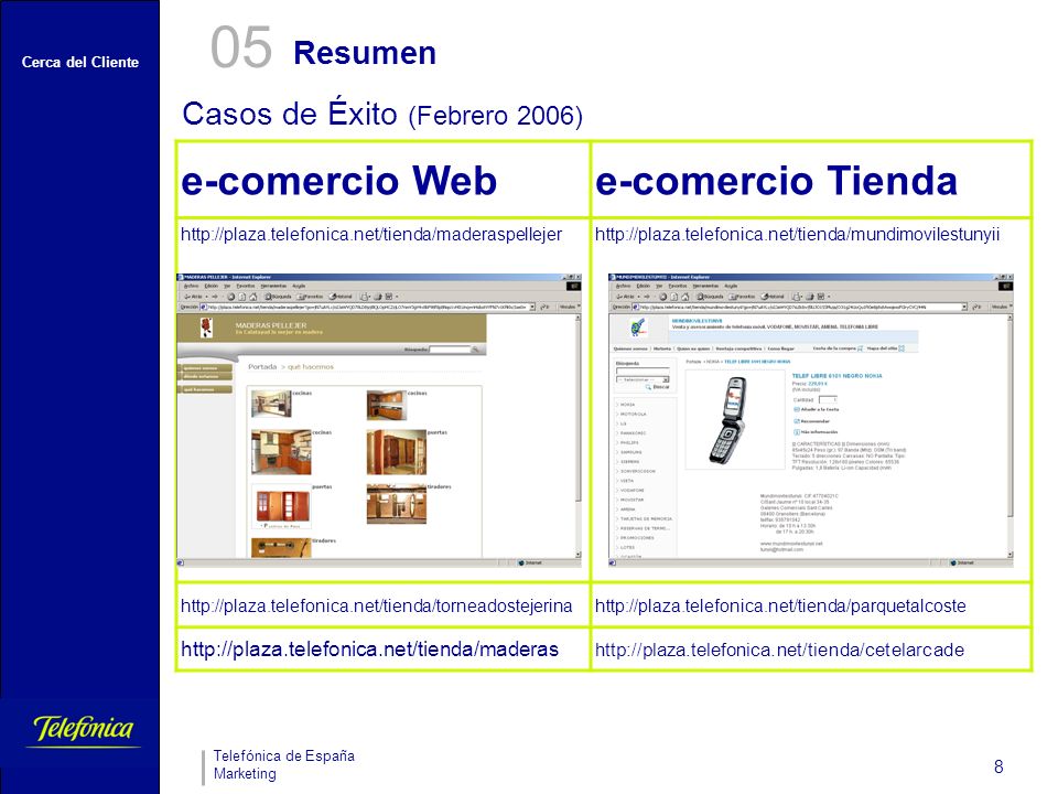 05 e-comercio Web e-comercio Tienda Resumen