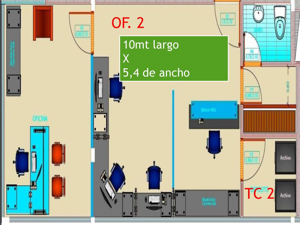 OF. 2 10mt largo X 5,4 de ancho TC 2