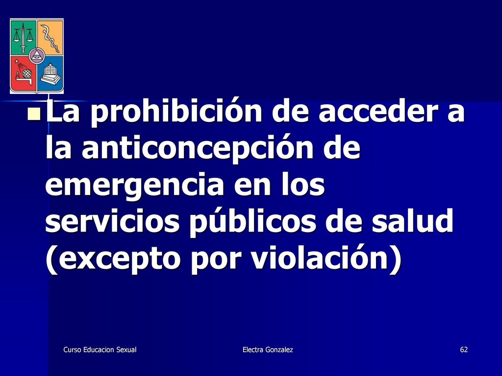 La prohibición de acceder a la anticoncepción de emergencia en los servicios públicos de salud (excepto por violación)