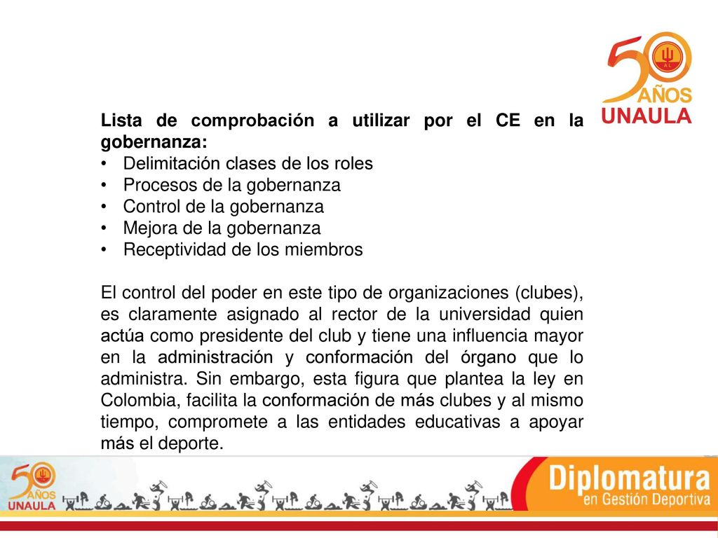 Lista de comprobación a utilizar por el CE en la gobernanza: