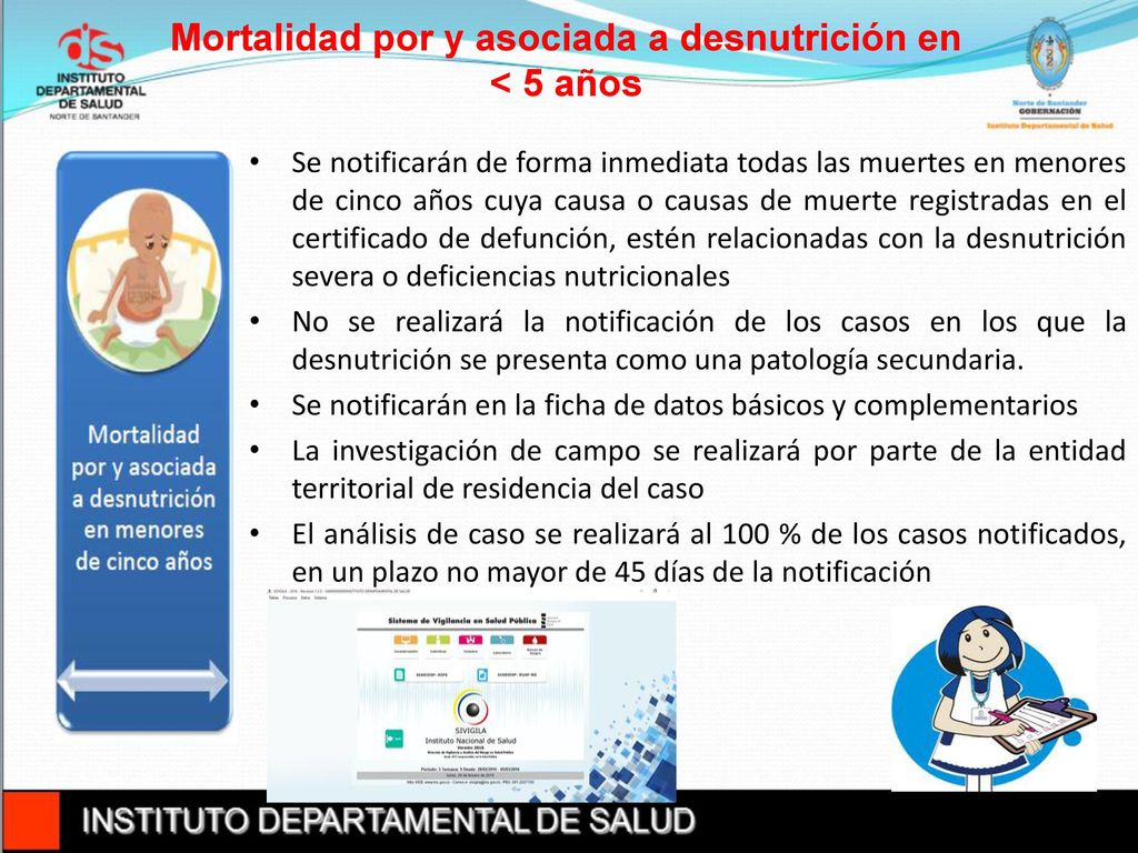 Mortalidad por y asociada a desnutrición en < 5 años